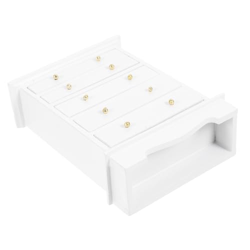 ibasenice Puppenhausmöbel schließblech lagerschrank bastelsets für spielsachen für weihachtsgeschenk kleiderspind Puppenhaus Minischrank Puppenhaus-Miniaturmöbel Holz Weiß von ibasenice