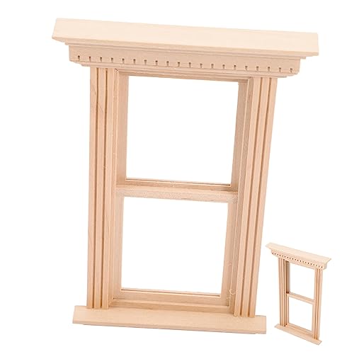 ibasenice Puppenmöbel Miniature House miniaturhaus Dollhouse Furniture DIY Fensterbausatz puppenstubenmöbel Miniaturmöbel aus Holz Mini-Hausschmuck Miniaturfenster hölzern Chocolate von ibasenice