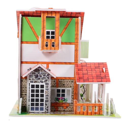 ibasenice Puzzle Hausmodell Bausatz aus Papier Kinderfreundliches DIY Villa Modell Stabiles Wiederverwendbares Bastelspielzeug für Kreative Hand Auge Koordination als für Familie von ibasenice
