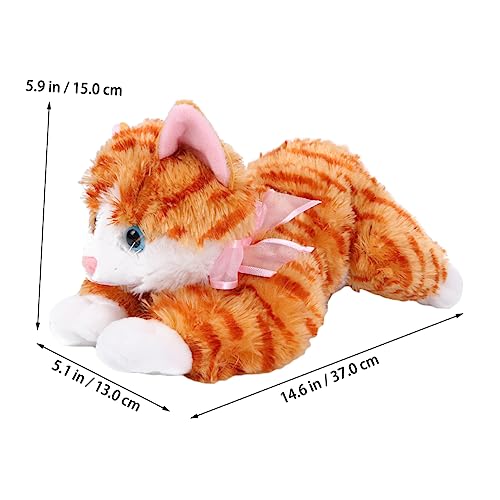 ibasenice Realistische Katzenpuppe Plüsch Kuscheltier Orange Handgefertigt Weiches Stofftier Home Office Dekoration von ibasenice
