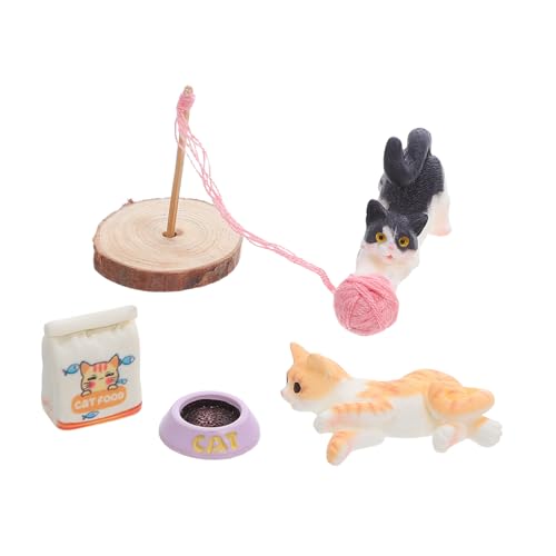 ibasenice Realistische Winzige Katzen mit Mini Garnball für Puppenhaus Zubehör Kreatives Indoor und Outdoor Spiel für Sammler ibasenice Realistische Winzige Katzen mit Mini Garnball für Puppenhaus Zubehör Kreatives Indoor und Outdoor Spiel für Sammler von ibasenice