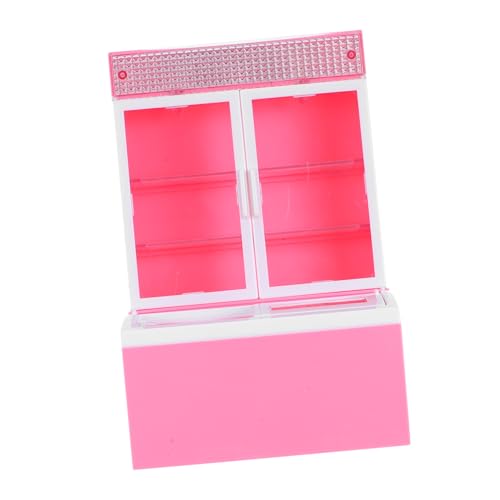 ibasenice Realistischer Mini Kühlschrank Eiscreme Gefrierschrank Spielküche Kinderküche Langlebiges PP Material Detailgetreues Design für Kreatives Rollenspiel Geeignet von ibasenice
