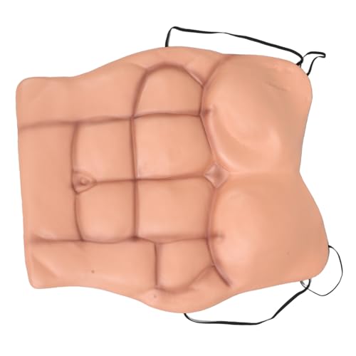 ibasenice Realistisches Fake Muscle Chest Kostüm Herren Leichtes Atmungsaktives Cosplay Muskelshirt mit Detaillierten Muskelkonturen Lustiges Verkleidungs Accessoire für Halloween Party und von ibasenice