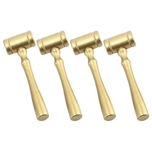 ibasenice Richterhammer-set für Kinder, 4-teilig, Goldener Gerichtshammer Und -spielzeug für Cosplay, Auktions-rollenspiele – 10,5 Cm Großes, Goldenes, Tragbares Anwalts-requisiten-set von ibasenice