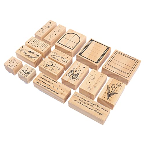 ibasenice Romantische Holzstempel für Scrapbooking und DIY Schachtel mit Zarten Blumenmotiven für Kreative Dekoration von Tagebüchern und Geschenken von ibasenice