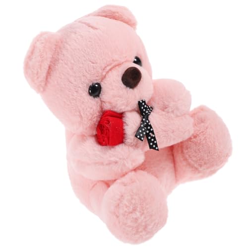 ibasenice Rosenbärenpuppe Kuscheltier Ausgestopftes Bärenspielzeug Bär Plüschpuppe Lebendige Bärenpuppe Ausgestopfte Bärenpuppe Weicher Stoffbär Bärenpuppe Im Schlafzimmer Pp Baumwolle Rosa von ibasenice