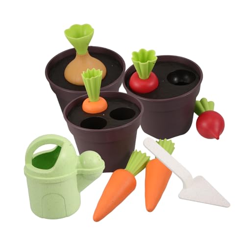 ibasenice Sandspielzeug Set mit Weizenstroh Schaufel Kleines Gießkännchen und Karotten Umweltfreundlich Vielseitig für Strand Garten und Sandkasten Fördert Familienzeit und Teamwork von ibasenice