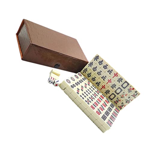 ibasenice Mini-Mahjong-Set Satz Schachbrett Reisespielzeug Unterhaltung Mahjong Reise-Mahjong Freude Mahjong Tragbares Mahjong Tasche Reisen Mahjong-Fliesen Mahjong-Couch von ibasenice