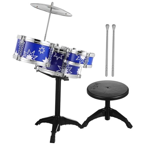 ibasenice Schlagzeug Set Jazz Percussion Musikinstrumente mit Hocker für Jahre Jungen Mädchen Lernspielzeug zur Rhythmusförderung von ibasenice