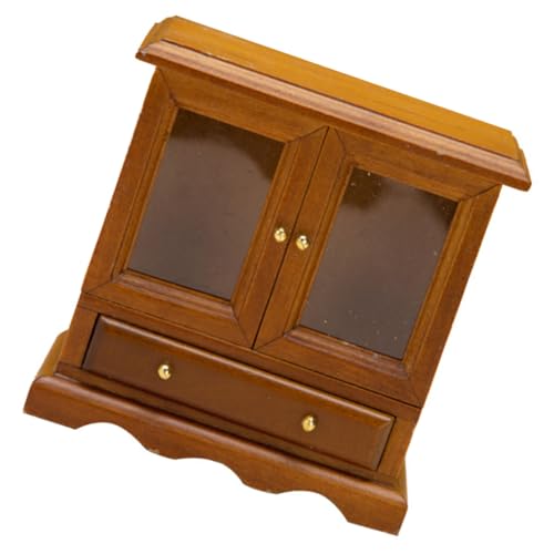 ibasenice Schrankmodell für kinderspielzeug spielsachen holzdeko Puppenstubenmöbel schöner Minischrank interessantes Miniaturspielzeug hölzern Brown von ibasenice