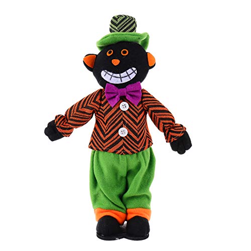ibasenice Schwarze Katzen Puppe Puppenschmuck Puppenornament Halloween-kürbis-Puppe Halloween- Puppendekor Halloween-kürbisfiguren Halloween-puppenverzierung Ragdoll von ibasenice