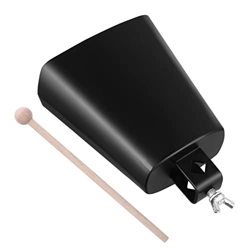 ibasenice Schwarze Kuhglocke Musical Schlaginstrument Kinderinstrument Instrumentenzubehör Zubehör Für Trommeln Pädagogisches Musikalisches Krachmacher Mit Stock Black Metall von ibasenice