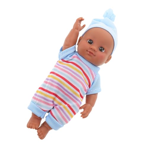 ibasenice Schwarze Puppe babypuppe kinderspielzeug Spielzeugbaby Puppenkunsthandwerk Spielzeugpuppe Puppenposen Puppen für Simulationspuppe Kinderpuppen Puppe Vinyl von ibasenice
