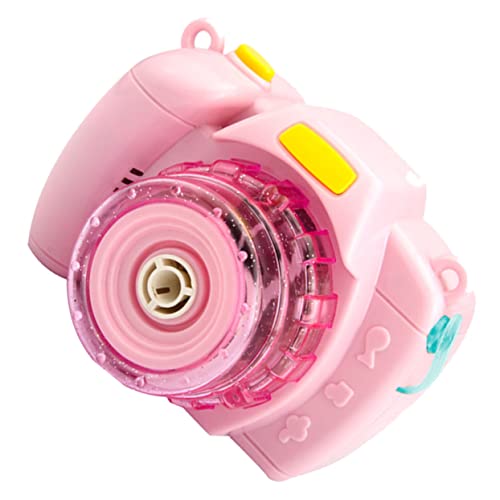 ibasenice Seifenblasenmaschine für Bubble Machine for Party für Bubble Maker mit Lichtern luftlos Bubble-Maker-Kamera elektrischer Seifenblasenhersteller Rosa von ibasenice