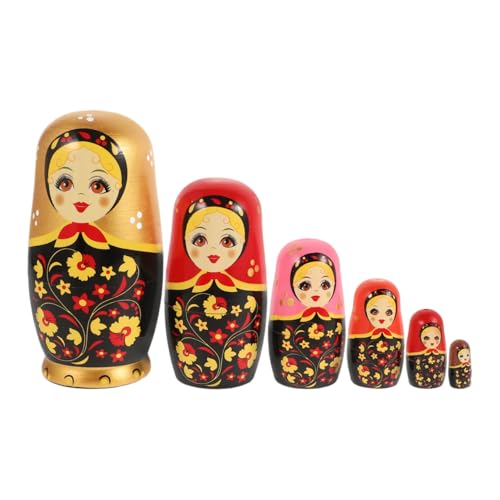 ibasenice Set mit 6 russischen Matroschka-Puppen aus Holz für Mädchen, Kinderspielzeug, Heimdekoration, Geburtstagsgeschenk ibasenice Set mit 6 russischen Matroschka-Puppen aus Holz für Mädchen, Kinderspielzeug, Heimdekoration, Geburtstagsgeschenk von ibasenice
