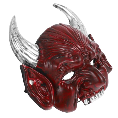 ibasenice Sharp-horned Teufelsmaske Gespenstische Maske Gruselige Halloween-maske Cosplay-gesichtsmaske Halloween-maskerade-masken Gruselige Masken Teufel-dämonen-masken Halbmaske Emulsion von ibasenice
