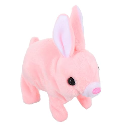 ibasenice Simulation Kaninchenpuppe elektrisches Kaninchenspielzeug für Kinderspielzeug Simulation Hase elektrische Hasenpuppe Elektronisches Bauteil Rosa von ibasenice