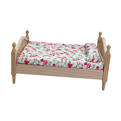 ibasenice Simulationsbett Miniaturmodell Miniaturmöbel Für Zubehör Für Puppenhäuser Miniaturmöbel Für Kleine Häuser Ornament Für Puppenhaus Kinderspielzeug Mini-hausbett Hölzern Khaki von ibasenice