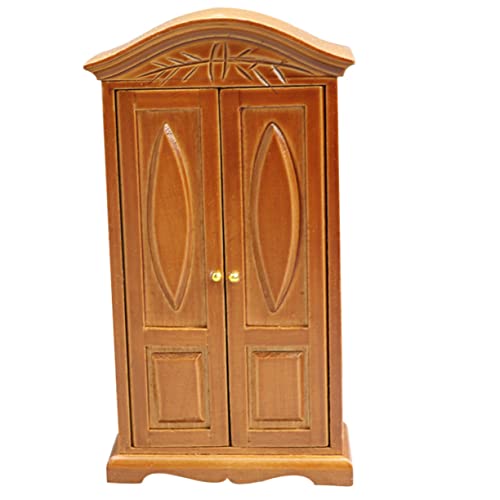 ibasenice Simulationsschrank Bauen Puppenhaus Gebäude Mini Kleidergarderobe Ornamente Bausatz Tür Bausätze Kabine Möbel Und Accessoires Szene Modern Ding Platz Vorgeben Hölzern Brown von ibasenice