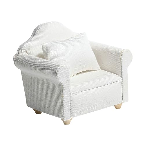 ibasenice Simulationssofa Mini-Sofa Bausatz winzig Spielzimmer Puppenbett für kindergeschenke sesselschoner Mini-Hausversorgung Mini- -Sofa zum Selbermachen Stoff Weiß von ibasenice