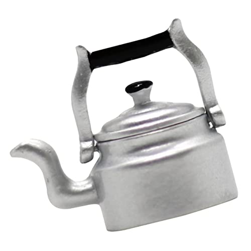 ibasenice Simulierter Wasserkocher für kinderspielzeug Miniatures Modellierter Wasserkocher Miniaturen Riese wasserkocher Dekoration Küche Mini-Wasserkocher Metall Silver von ibasenice
