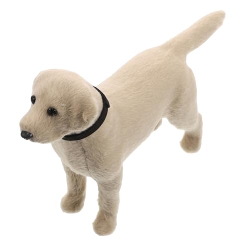 ibasenice Simuliertes Hundemodell Geburtstagsgeschenk Hund Hundestatue Simulation von Tierornamenten Welpenfigur Statue künstliches Hundemodell Hundefiguren Spielset Polyethylen Weiß von ibasenice