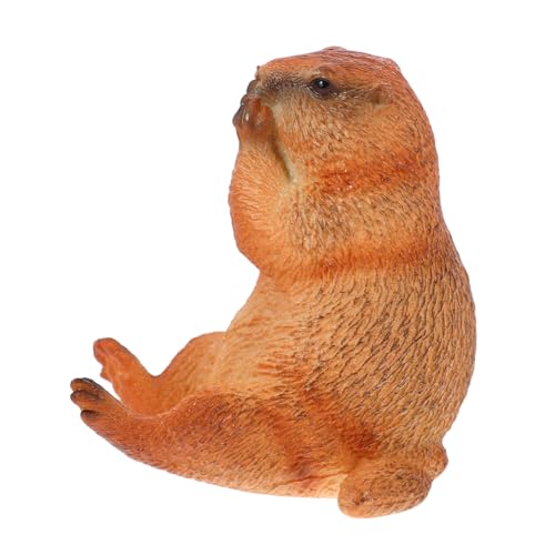 ibasenice Simuliertes Murmeltiermodell Tiermodellierung Gartendekor Hausbedarf Groundhog Figur Decoration Künstlicher Groundhog Gartendeko Versorgung Groundhog -Figur Orange PVC von ibasenice