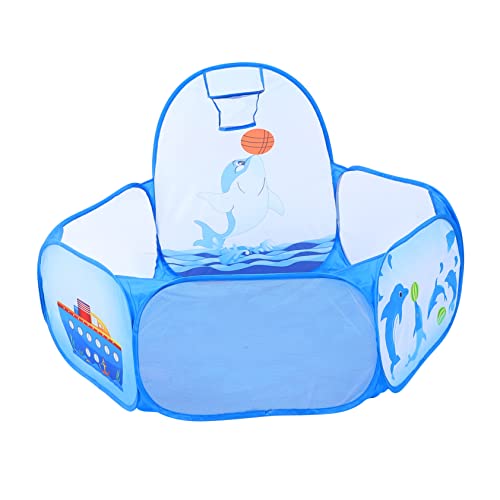 ibasenice Spielzelt mit Delfinmotiv Faltbares Platzsparendes Spielhaus Sicherer Bällepool Zaun aus Strapazierfähigem Polyester für Indoor und Outdoor Spielspaß von ibasenice