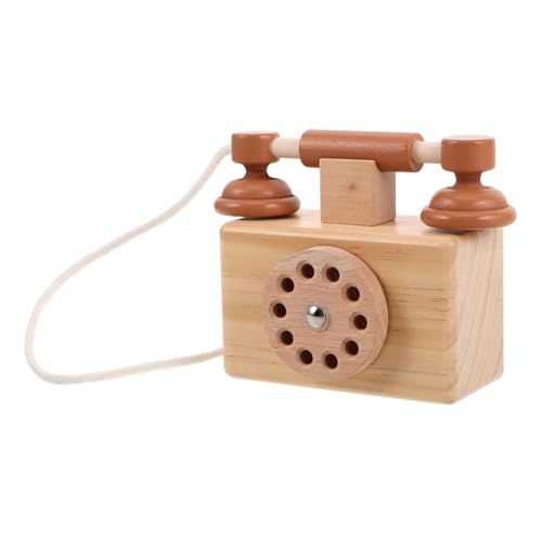 ibasenice Hölzernes Retro-festnetztelefon-Spielzeug Vintage-Telefon-Requisite Für Die Interaktion Von Kindern von ibasenice