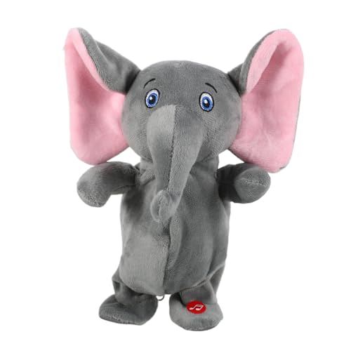 ibasenice Sprechender und Gehender Plüschelefant für Musikspielzeug Kuscheliges Stofftier Geburtstagsgeschenk für Jungen Dekorative Ergänzung im Babyzimmer Interaktives für Kleinkinder von ibasenice