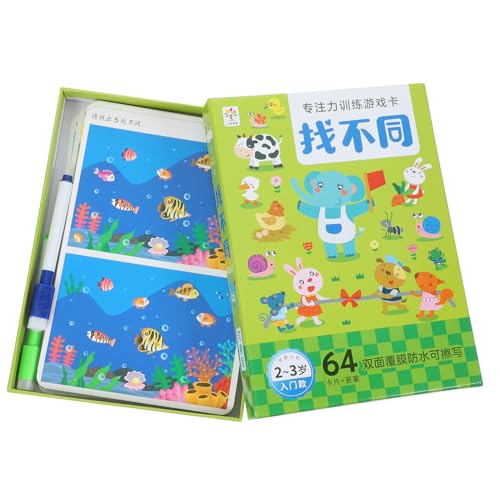ibasenice Suchspiel Karten für Kleinkinder Jahre Find The Difference Papierkarten Lernspielzeug Konzentration Kognitiven Fähigkeiten und Logischem von ibasenice