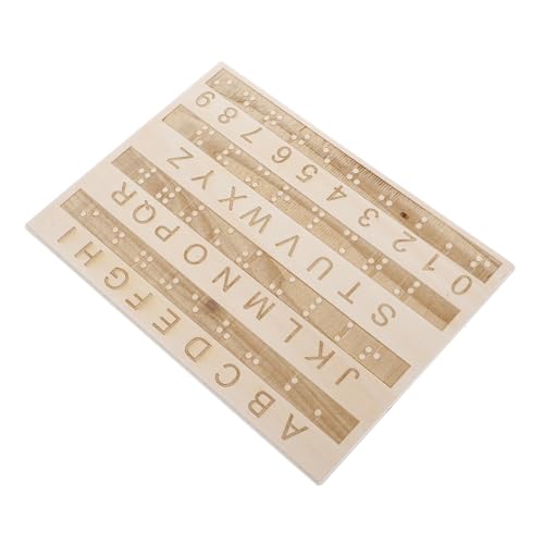 ibasenice Tafel mit Braille-Alphabet Fluchtraum-Requisite Zeichenbrett Blindenschrift Braille-Spiele Braille-Alphabet-Diagramm Briefbrett aus Holz Braille-Bücher Big-Blind-Button hölzern ibasenice Tafel mit Braille-Alphabet Fluchtraum-Requisite Zeichenbrett Blindenschrift Braille-Spiele Braille-Alphabet-Diagramm Briefbrett aus Holz Braille-Bücher Big-Blind-Button hölzern von ibasenice