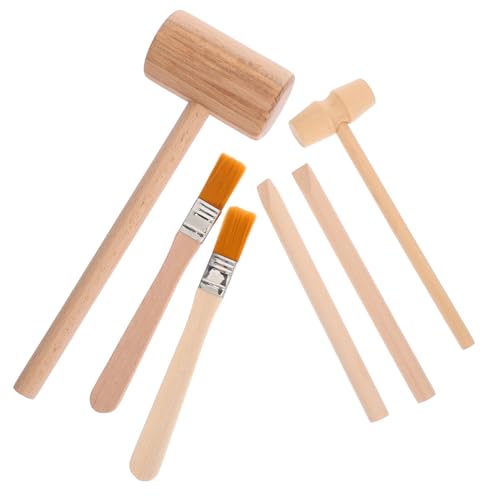 ibasenice Teiliges Ausgrabungswerkzeug Set aus Holz mit Hammer Meißel und Pinsel Leichtes DIY Grabungs Kit Kreativität und Feinmotorik für Kleine Archäologen und Lernspielzeug von ibasenice
