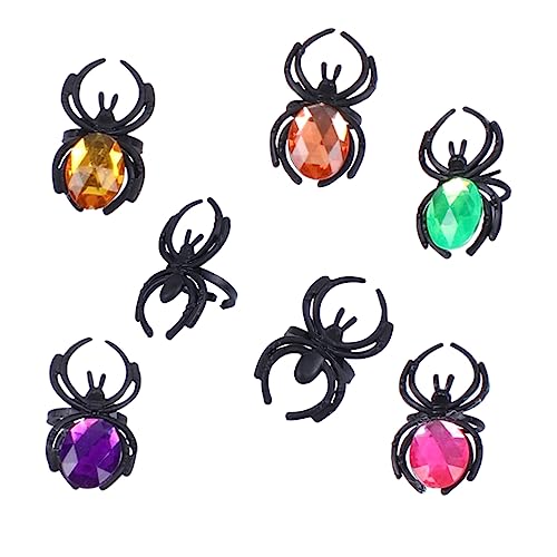ibasenice Teiliges Halloween Spider Ring aus Kunststoff Bunte Verstellbare Öffnungsringe mit Spinnennetz Design Gemischte Farben Schwarz Langlebig und Sicher für Halloween Partys und ibasenice Teiliges Halloween Spider Ring aus Kunststoff Bunte Verstellbare Öffnungsringe mit Spinnennetz Design Gemischte Farben Schwarz Langlebig und Sicher für Halloween Partys und von ibasenice