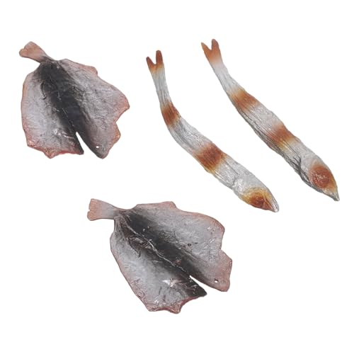 ibasenice Teiliges Künstliche Meeresfrüchte Fischmodelle Realistische Gebratene Fischfilets aus Langlebigem PVC Dekorative Requisiten für Spielzeugküche Restaurant Fotografie Heimdeko von ibasenice