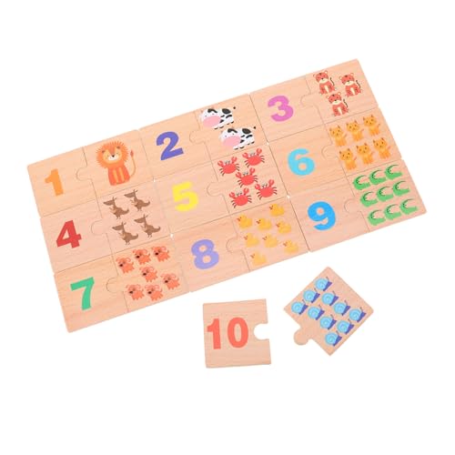 ibasenice Teiliges Montessori Zahlenlernspiel Holzpuzzle Pädagogisches Lernspielzeug für Jahre Zahlenerkennung Haptische Frühe Mathematikentwicklung von ibasenice