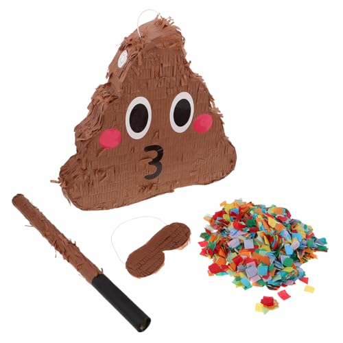 ibasenice Teiliges Poop-pinata Augenmaske und Konfetti Lustige Partydekoration für Erwachsenen-geburtstagsfeiern Witziges Spiel Überraschungselement Zufällige Farbe von ibasenice
