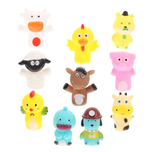 ibasenice 10 Stück Vinyl-Tier-fingerpuppen Für Kinder Und Kleinkinder Geschichtenerzählen Und Rollenspiele Handpuppenspielzeug von ibasenice