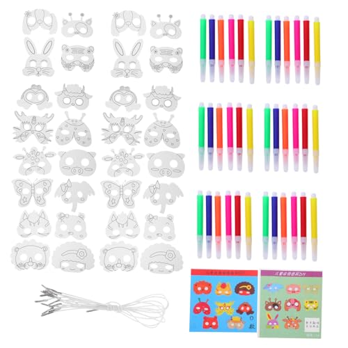 ibasenice Tiermasken zum Bemalen Teiliges Papier DIY mit Stiften Verstellbar Leicht für Karneval Geburtstag Fasching Kreative Bastelmaske für Jungen und Mädchen ibasenice Tiermasken zum Bemalen Teiliges Papier DIY mit Stiften Verstellbar Leicht für Karneval Geburtstag Fasching Kreative Bastelmaske für Jungen und Mädchen von ibasenice