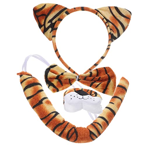 ibasenice Tiger Kostümset für Teiliges Set mit Tigerohren Haarreif Nase Schleife und für Cosplay und Fasching für Halloween und Kindergeburtstagsfeiern ibasenice Tiger Kostümset für Teiliges Set mit Tigerohren Haarreif Nase Schleife und für Cosplay und Fasching für Halloween und Kindergeburtstagsfeiern von ibasenice