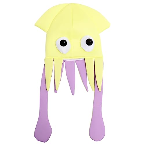 ibasenice Tintenfischhut Party Kinderhelm Oktopus-Kostüm Hasenmützen Kostüme tiermütze mitgebsel kindergeburtstag Kopfschmuck mit Oktopusmuster Lustige Hüte für Stoff Yellow von ibasenice