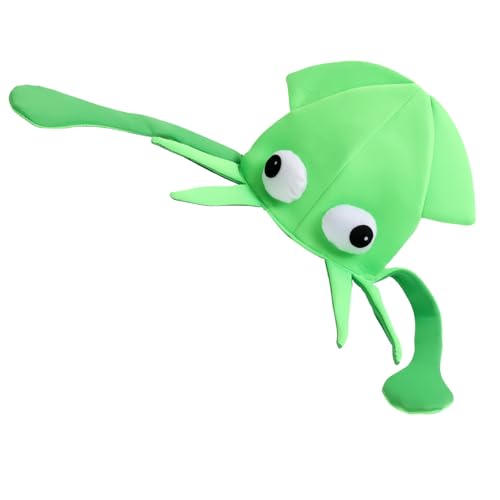 ibasenice Tintenfischhut Piratenkostüm für Roboterhut Kappen lustige Bucket Hats partyhüte lustige kopfbedeckung Lustige Hüte für Oktopus-Hut- Stoff Green von ibasenice