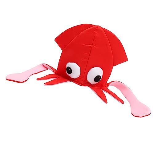 ibasenice Tintenfischhut faschingshut kindermütze trachtenstutzen strandloege Fasching Hut Zubehör verrückt Kappe Skelett Einhorn Oktopus-Hut- Kinderhut Stoff rot von ibasenice