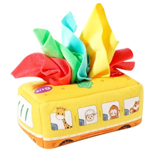 ibasenice Tissue Box Toy Bunt Sensorisches Montessori für Jahre mit Reißfesten Stofftüchern Knistereffekt Ziehspaß Hand Koordination und Feinmotorik von ibasenice
