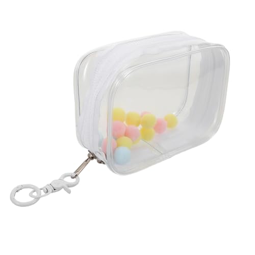 ibasenice Transparente Kleine Puppentasche mit Schlüsselanhänger Doppelt Reißverschluss Verstärktes Tragbarer Aufbewahrungs und Display Organizer für Plüschspielzeug und Sammlerfiguren von ibasenice