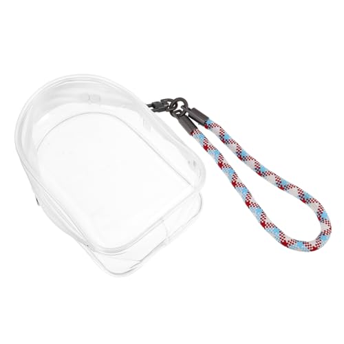 ibasenice Transparentes Täschchen mit Reißverschluss Vielseitige Mini-Figuren-aufbewahrung für Schlüssel Handy und Zubehör Tragbare Displaytasche mit Buntem Gewebtem Trageband von ibasenice
