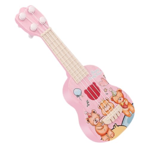 ibasenice Ukulele Mini Gitarre Cartoon Motiv Kleine Musikinstrument Lernspielzeug für Kleinkinder Musikförderung und Dekoration von ibasenice