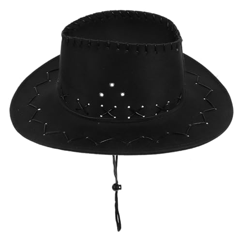 ibasenice Unisex Cowboyhut Schwarzer Western Hut für Jungen und Kopfumfang Partys Outdoor Aktivitäten und Modisches Accessoire zur Steigerung von Stil und Selbstbewusstsein von ibasenice
