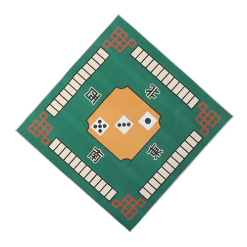 ibasenice Verdickte Quadratische Mahjong Tischmatte mit Rutschfester Unterseite Geräuschreduzierend und Strapazierfähig Spieltischdecke für Mahjong Brettspiele und Kartenspiele Grün von ibasenice