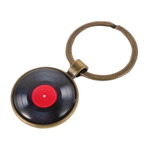 ibasenice Vinyl-Schallplatten-Schlüsselanhänger musik musik schlüsselanhänger Reisezubehör Rucksack-Anhänger-Ornamente Musikalischer Party-Schlüsselanhänger Rucksackanhänger rot von ibasenice